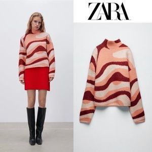 Zara jacquard print sweater